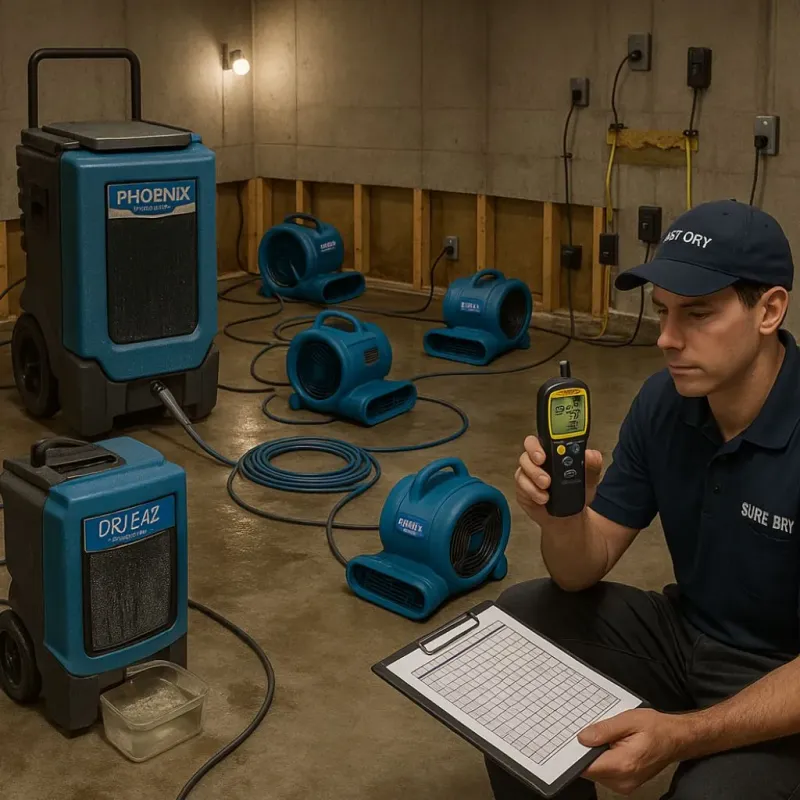Structural Drying and Dehumidification process in Saxon, SC